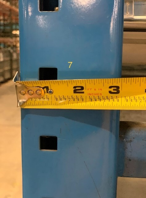 28’ X 30” PALLET RACKING UPRIGHT, DOUBLE TEAR DROP