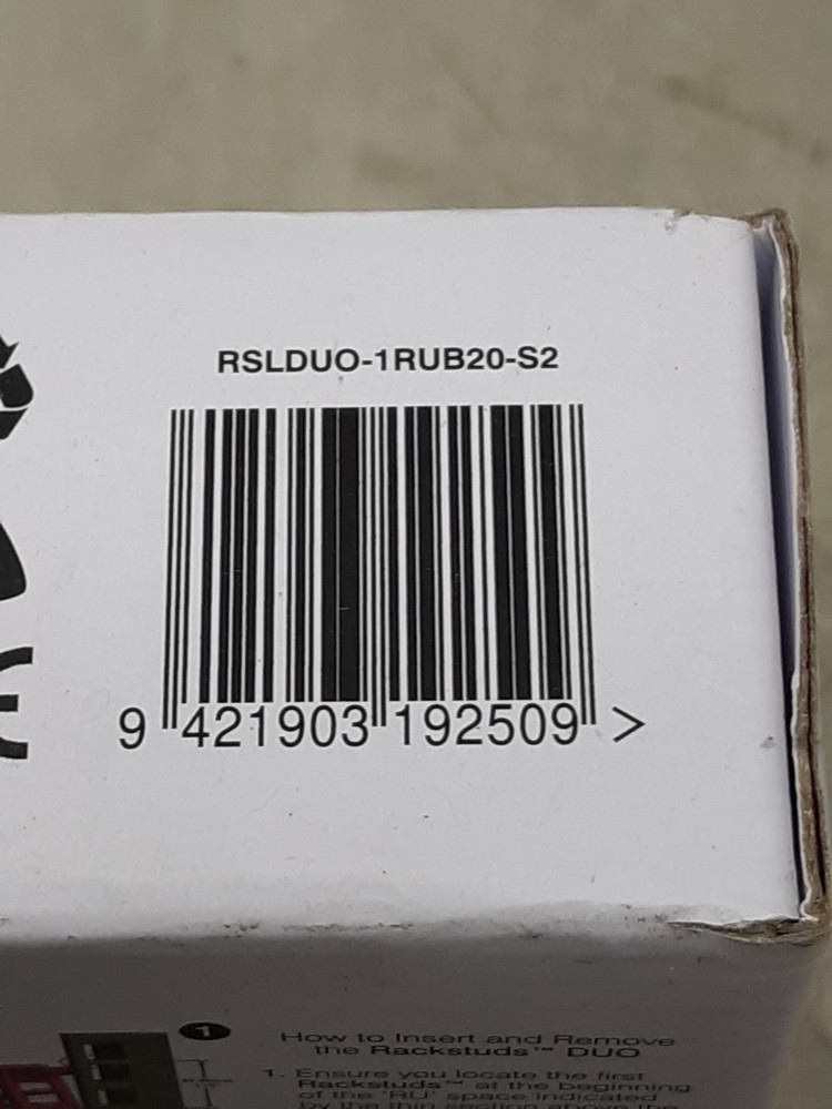 Rackstuds DUO20 Series II – 1RU Rack Mount Solution – 20-Pack – Cage Nut & Screw