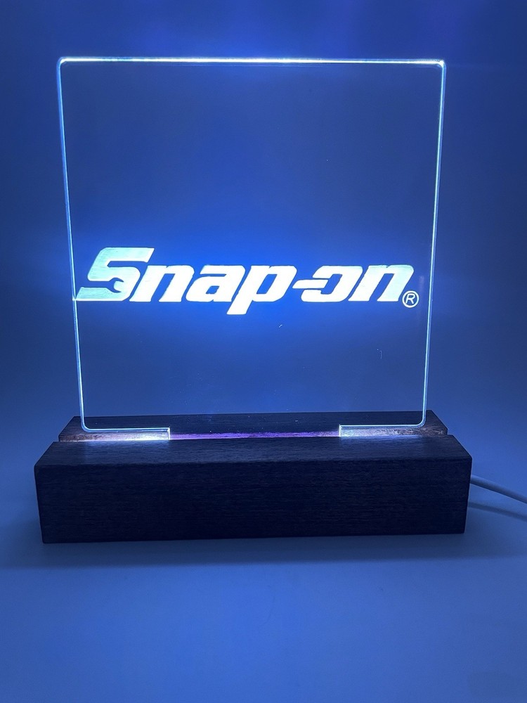 SNAP-ON TOOL BOX LOGO EMBLEM LED Sign With Base