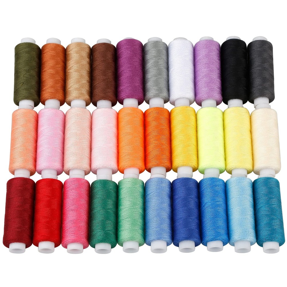 Polyester Sewing Thread Kit, 30 Colors 250 Yards, Embroidery Hand Stitching