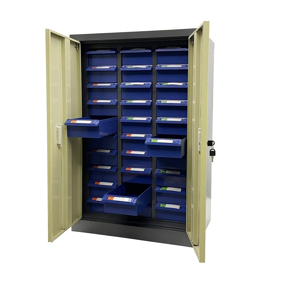 Large 30-Drawer Tool Cabinet with Doors for Organizing Wrenches Screws Nuts