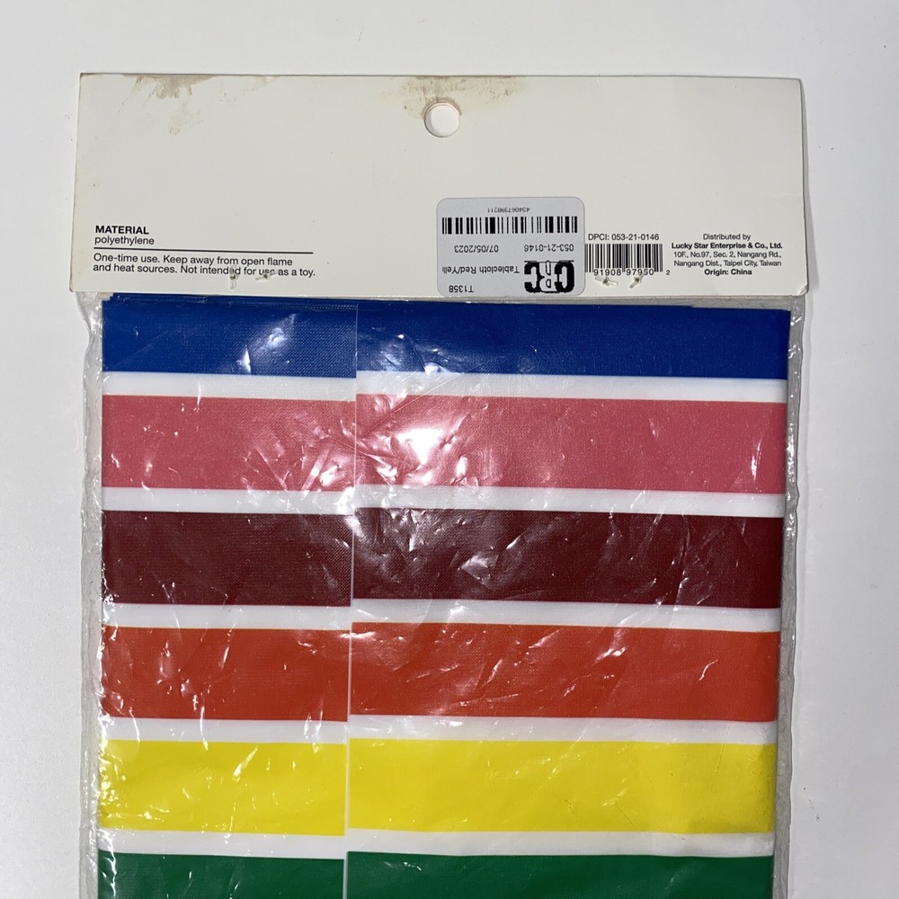 Pride Polyethlene Table cover 52x108 Rectangle (1 Count) Rainbow