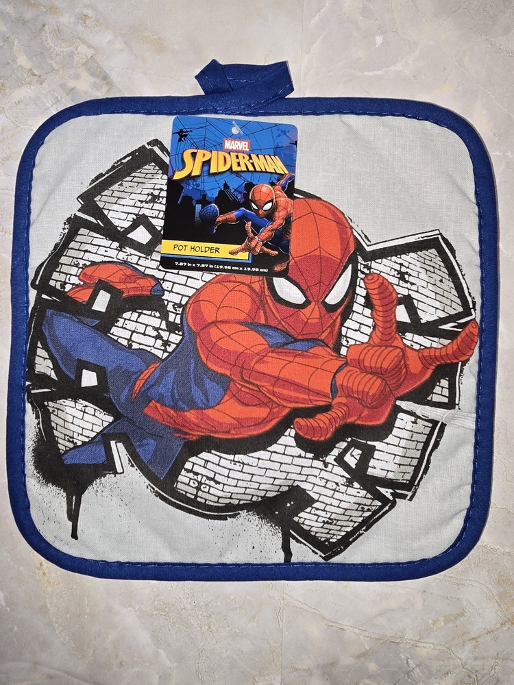 Spider-Man Kitchen Set 3pc Oven Mitt Mini Mitt Pot Holder Marvel New