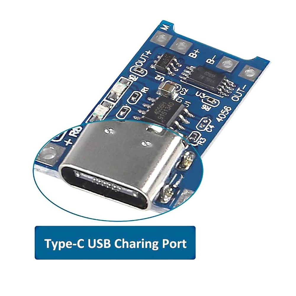 AEDIKO 5pcs TP4056 Type-C USB 5V 1A 18650 Lithium Battery Charger Module 5+5