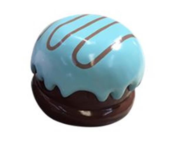 Blue Chocolate Mallow Truffle Over Sized Candy Statue Restaurant Prop Display
