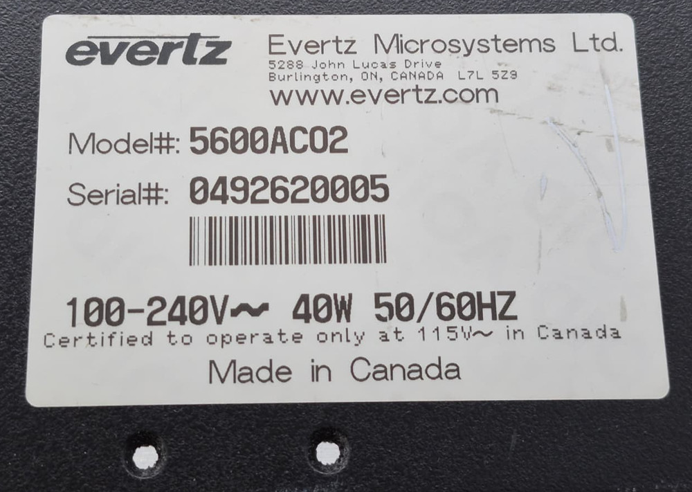 Evertz 5600ACO2 Automatic Changeover System