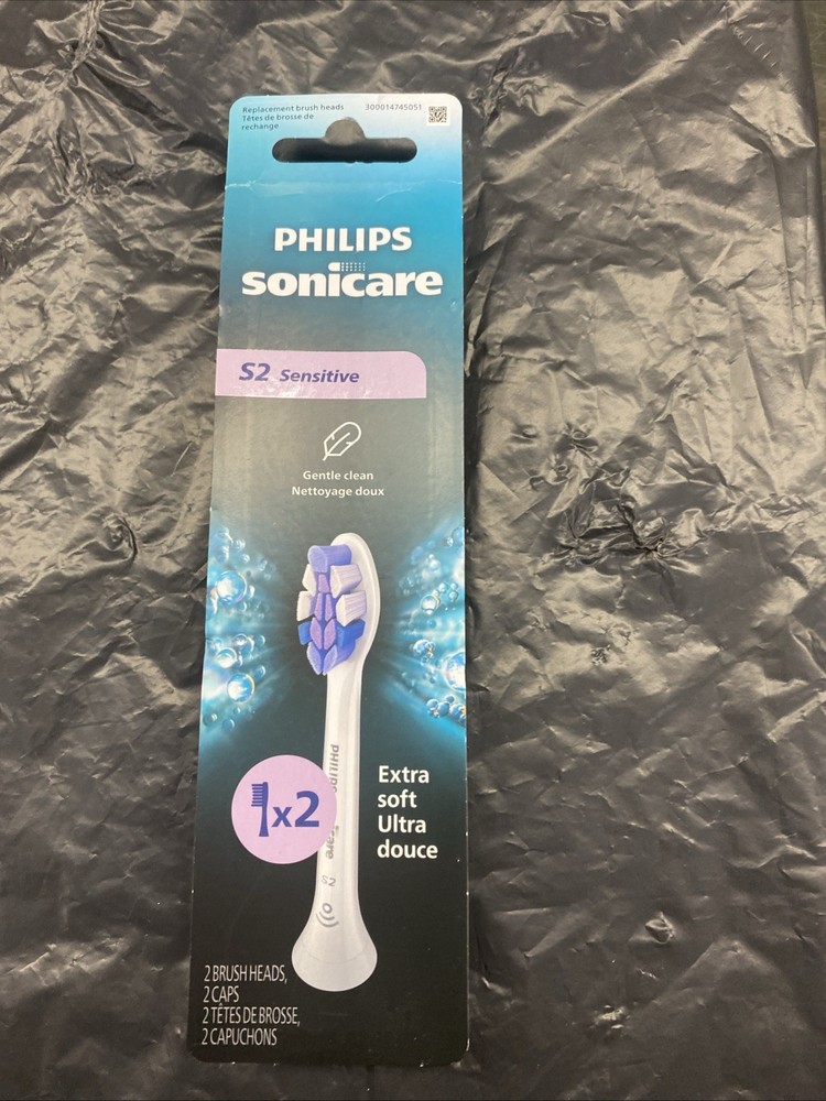 Philips Sonicare S2 Sensitive Replacement Brush Heads Extra Soft Ultra 2 Count