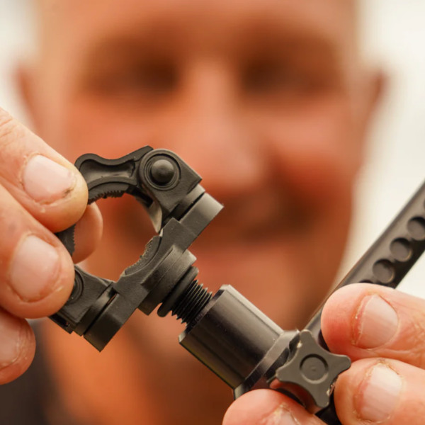 OMC Lock Gate Rod Rests Secure Locking Adjustable Butt Grip Rod Support System