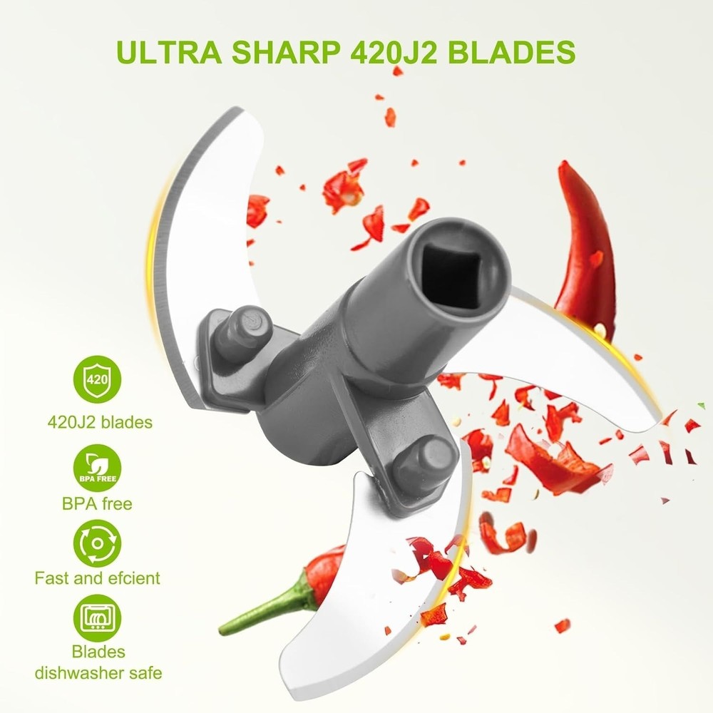 Manual Food Processor Vegetable Chopper 500ml – Hand Pull String Garlic Mincer,