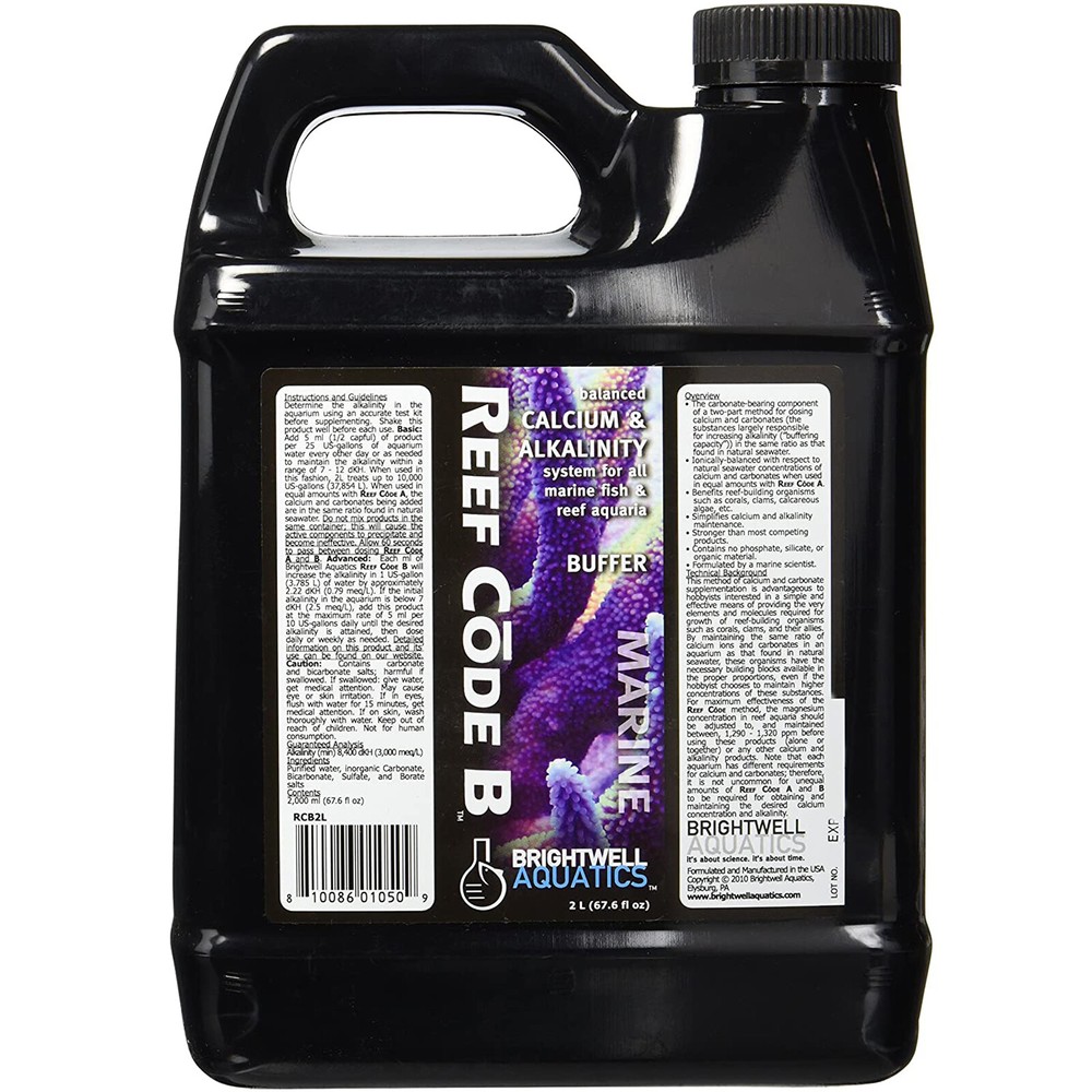 Brightwell Aquatics Reef Code A&B 2x 2 Liters Balanced Calcium Alkalinity