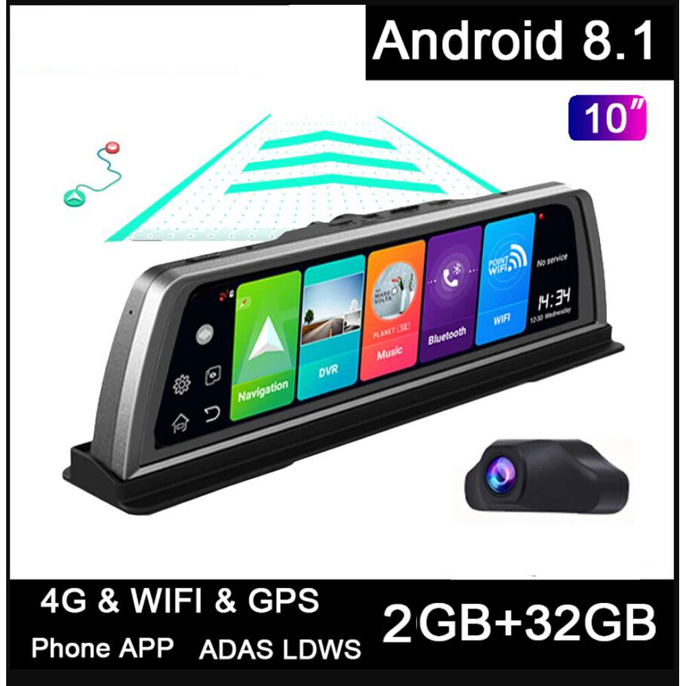 Gps Navigation Car DVR Camera Dashcam 4G ADAS  Android 8.1 Center Console Mirror