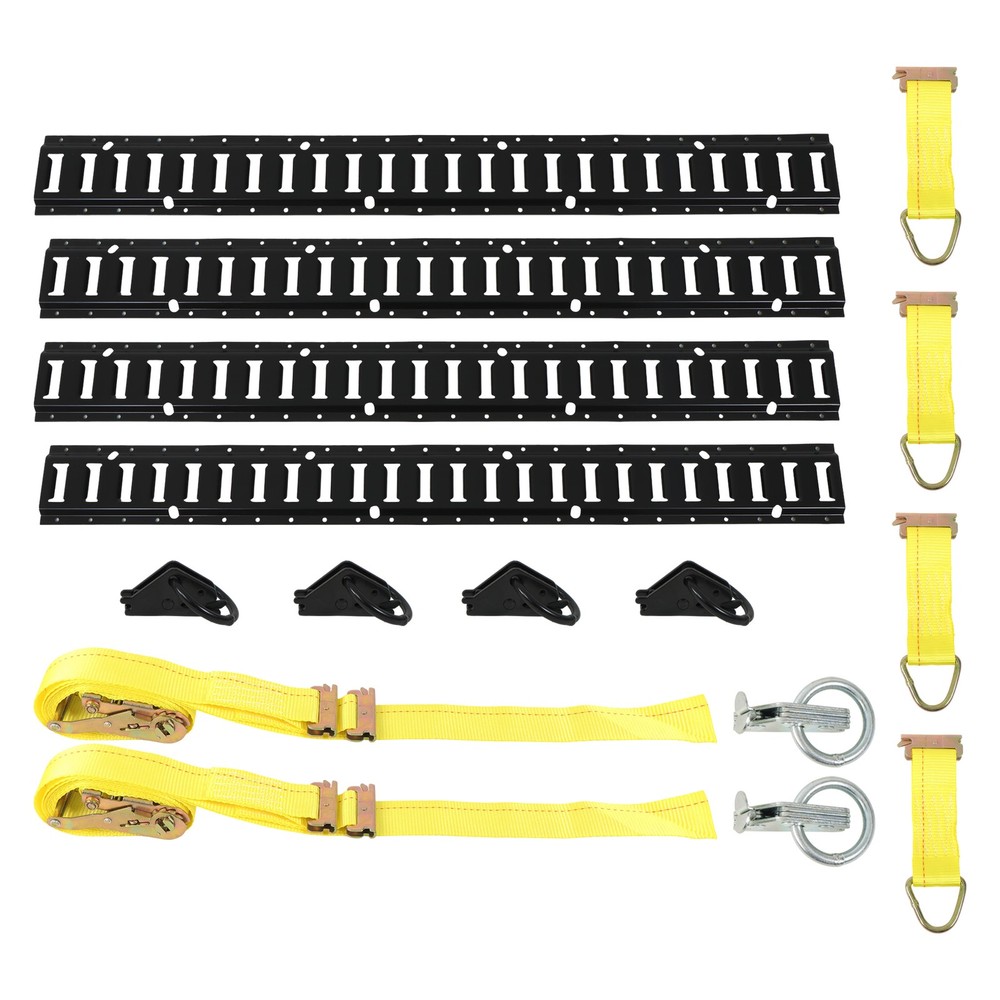 4 Feet Long E Track Rails Black Finish 16 Pack For Cargo Management System
