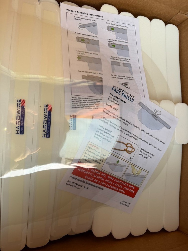 [BOX OF 100] Hardwire Face Shields