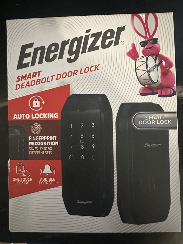 Energizer Smart Deadbolt Door Lock Fingerprint App Control Bluetooth