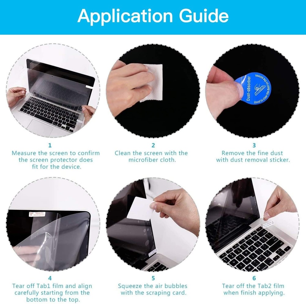 2 Pack 14 Inch Anti-Fingerprint Laptop Screen Protector - Blue Light Blocking