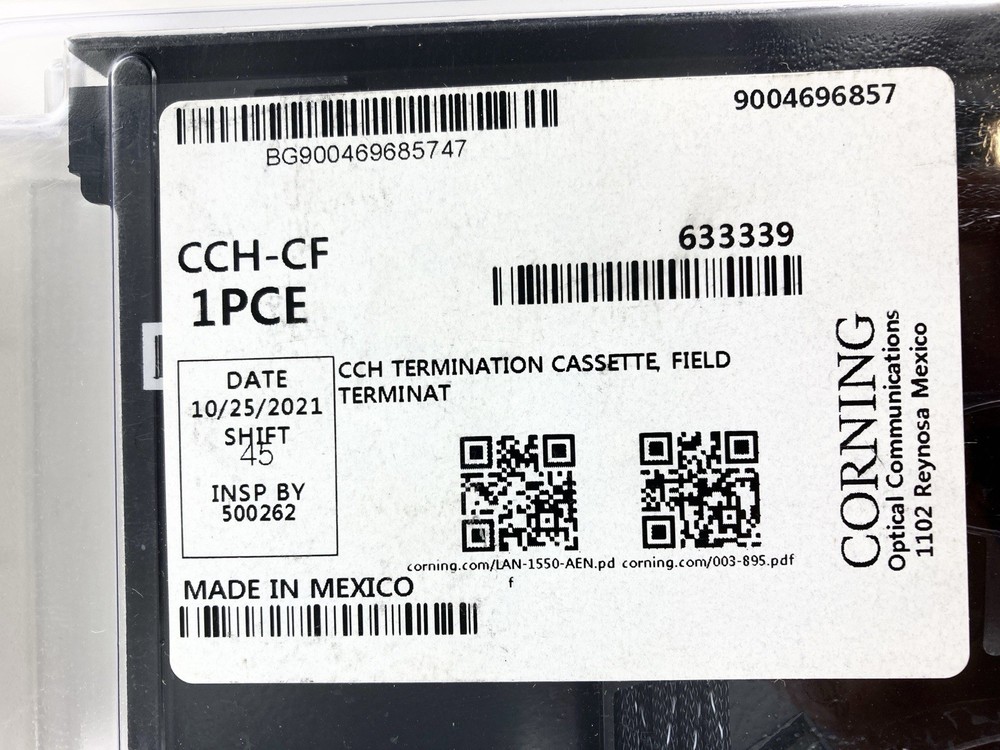 Corning CCH-CF - CCH Termination Cassette, Field Termination, NEW!