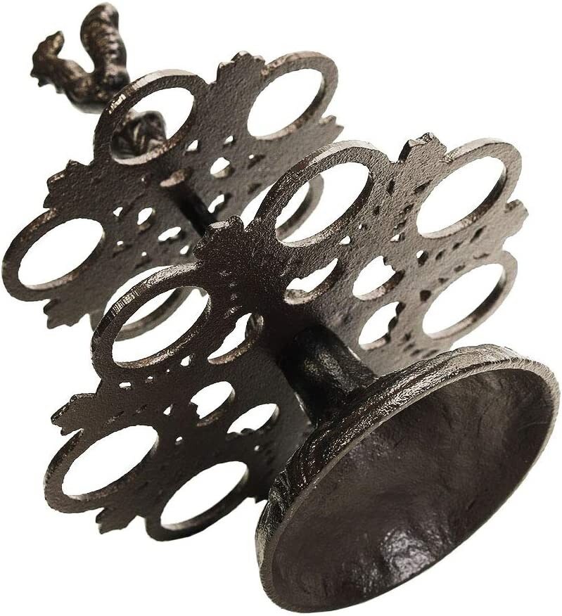 Sungmor Cast Iron Eggs Holder Stroage Kitchen Tabletop Decor Rooster Design Rack