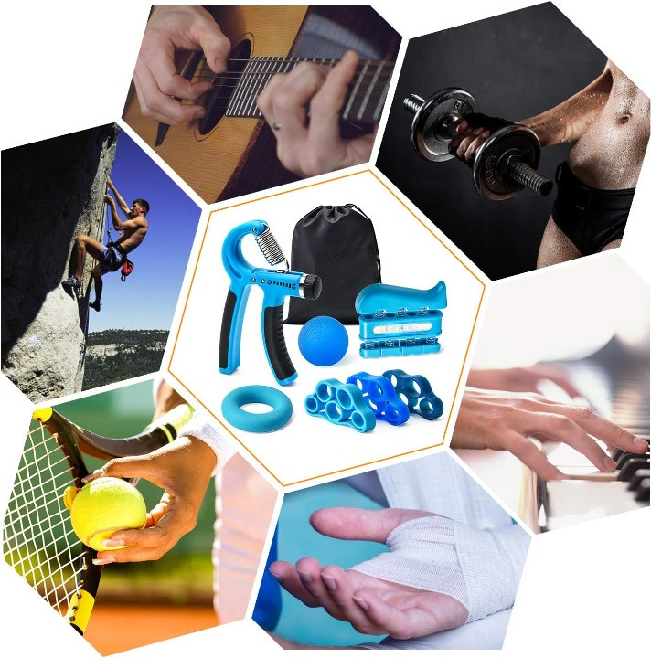 Grip Strength Trainer Kit 7PCS Hand Gripper Finger Exerciser Forearm Trainer Set