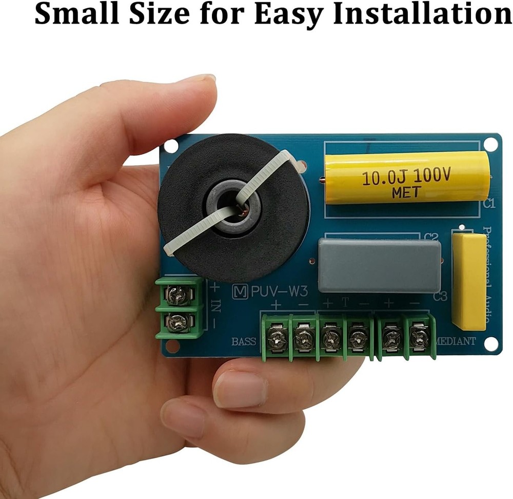 Compact 200W 3-Way Speaker Crossover for Optimal Audio Performance - 2 Pack