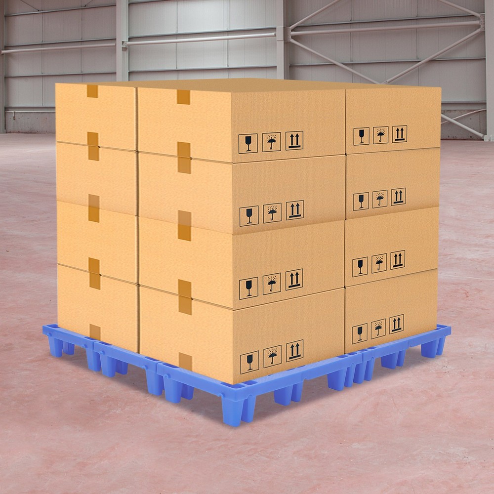 6-Pack Plastic Pallets 20x12x4in, 330lb Capacity Moisture Proof Stackable Pads~~
