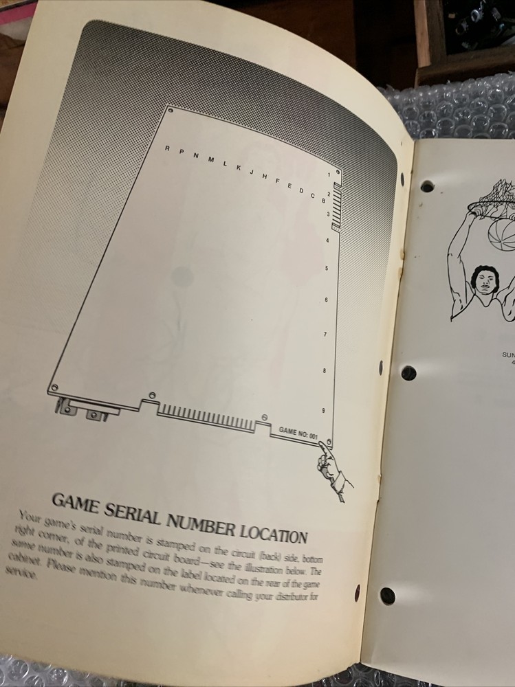 Original ARCADE GAME owners manual Basketball Atari