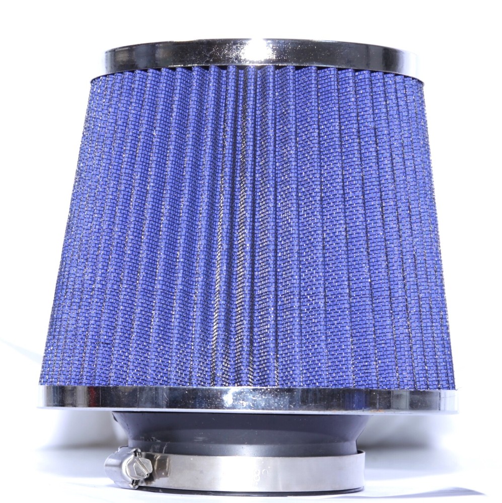 BLUE Universal 3" 76.2MM Open Top Cold Air Intake Filter Cone Dry Air Filter