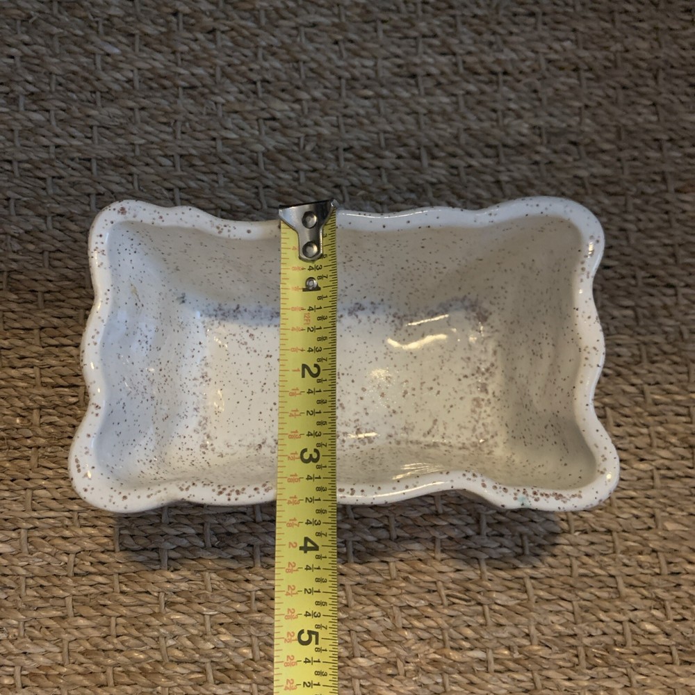 Vintage MCM White Speckled Glazed Planter Marked SP-36 ￼