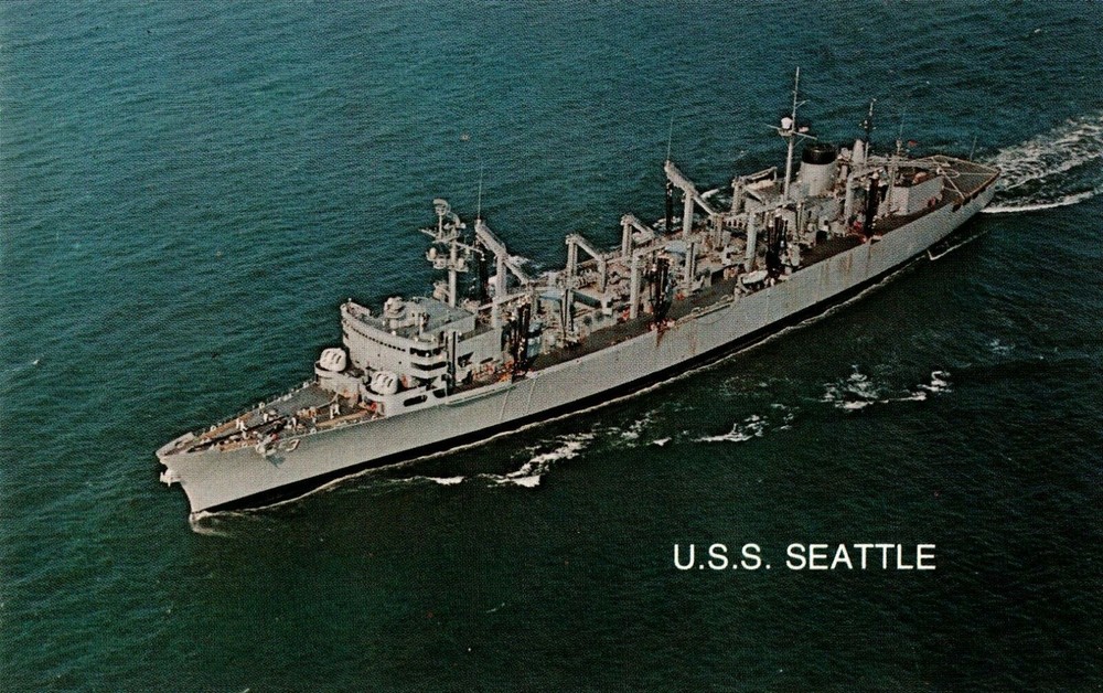 Postcard USS Seattle AOE-3 Fast Combat Support Ship