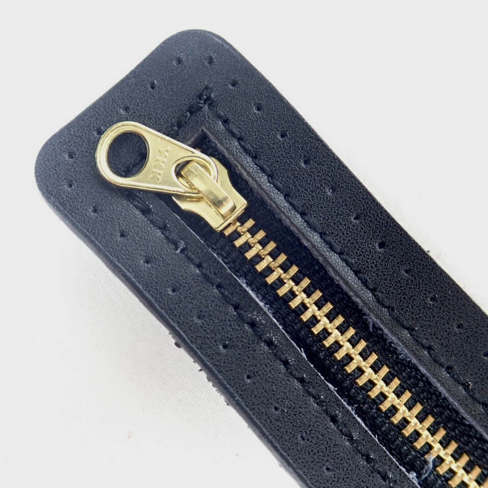 Genuine Leather Zipper Pull (Large 22cm x 3cm) Black