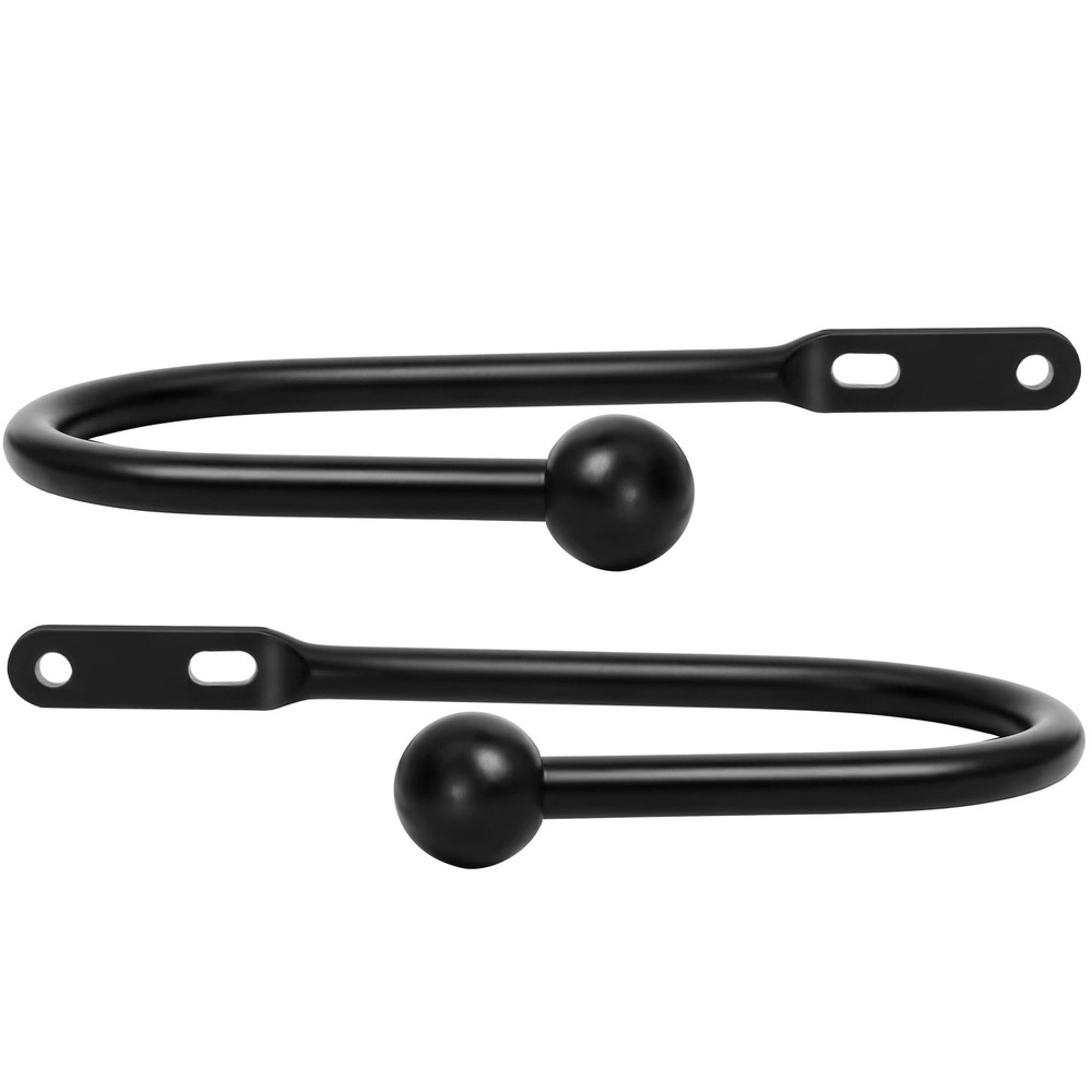 Drapery Holdbacks Wall Mount 2pcs Curtain Tieback Hooks Modern Black