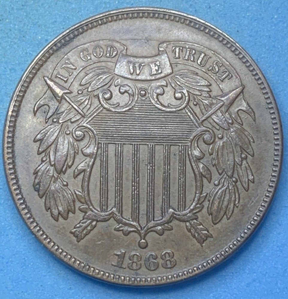 1868 Two Cent Piece – Sharp – High Grade Example ✨Beautiful Early U.S. Copper