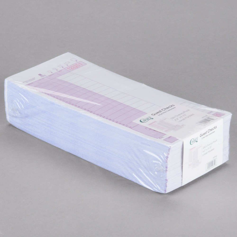 2500 Case 2 Part Carbonless Restaurant Diner Server Guest Order Receipt Check