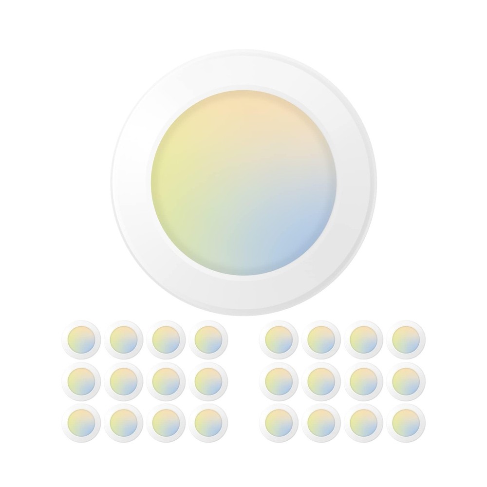 Amico 24 Pack 5/6 Inch LED Disk Lights, Dimmable Flush Mount Ceiling Disc Lig...
