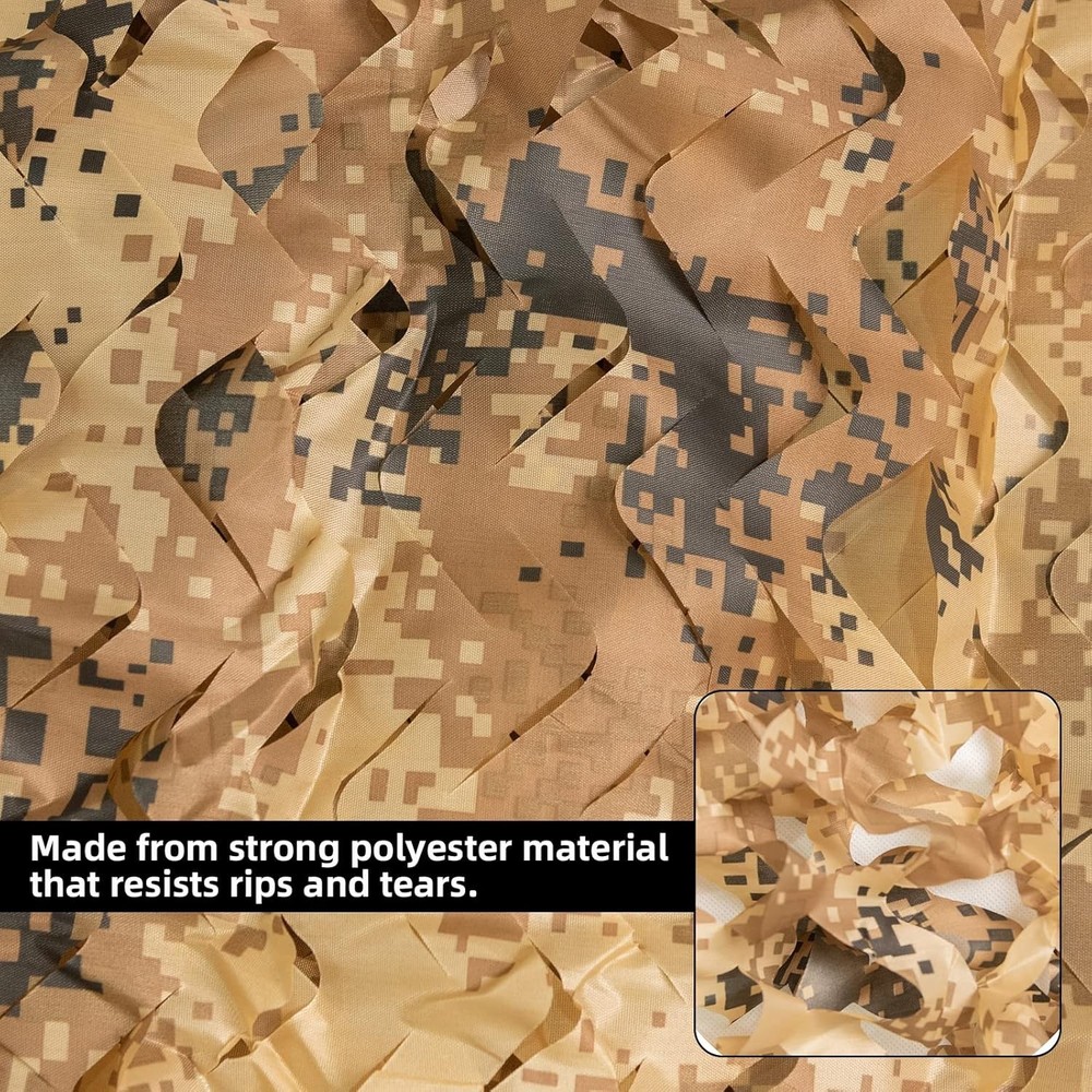 Lightweight Oxford Polyester Camo Netting, 1.5x2m - Secure Outdoor Coverage