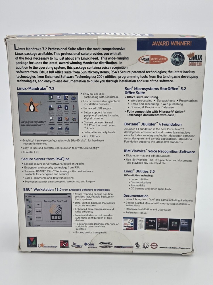 SEALED Linux-Mandrake Professional Suite 7.2 Operating System w/ Box
