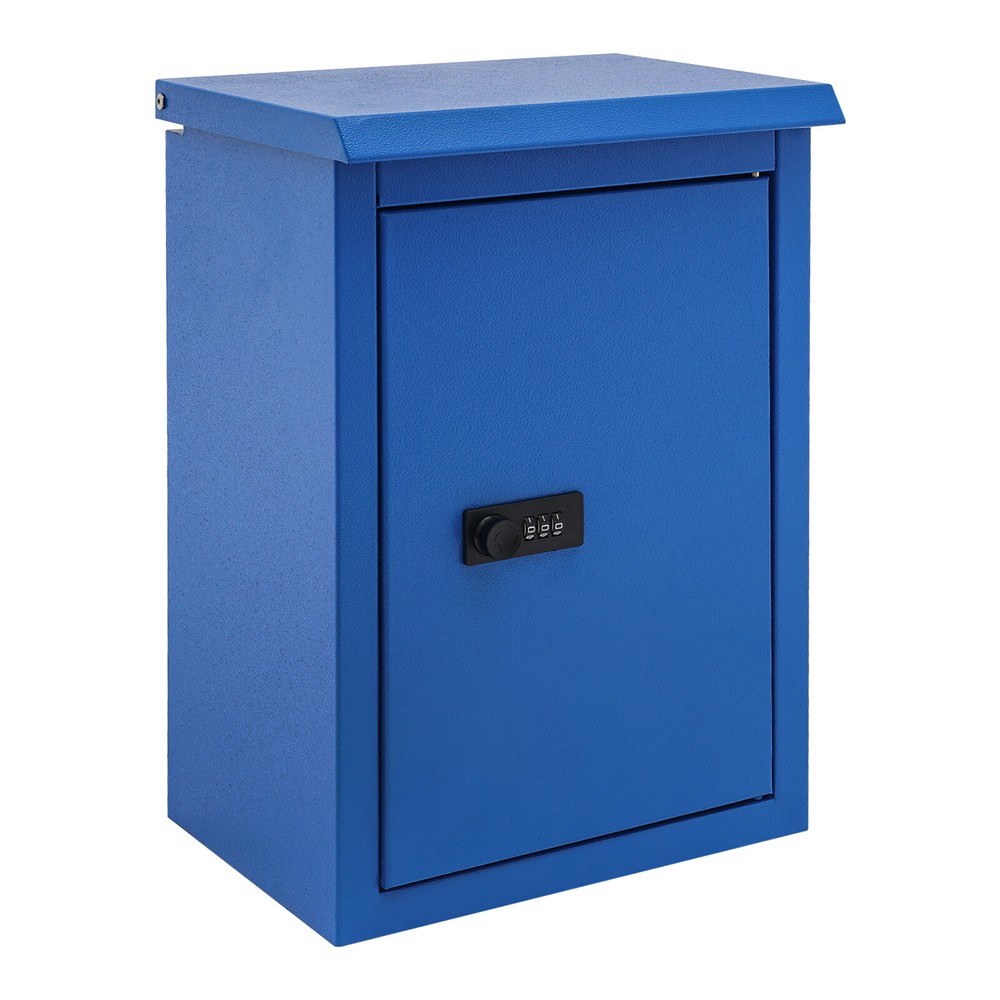 Modern Outdoor Waterproof Wall-mount Mailbox Blue Mailbox With Password Lock