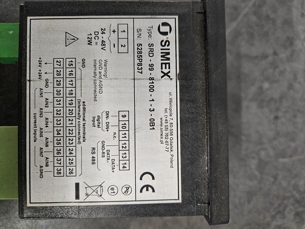 Simex SRD-99-8100-1-3-0B1 datalogger
