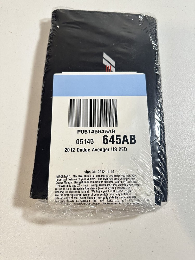 Dodge Avenger 2012 Owners Manual Sealed