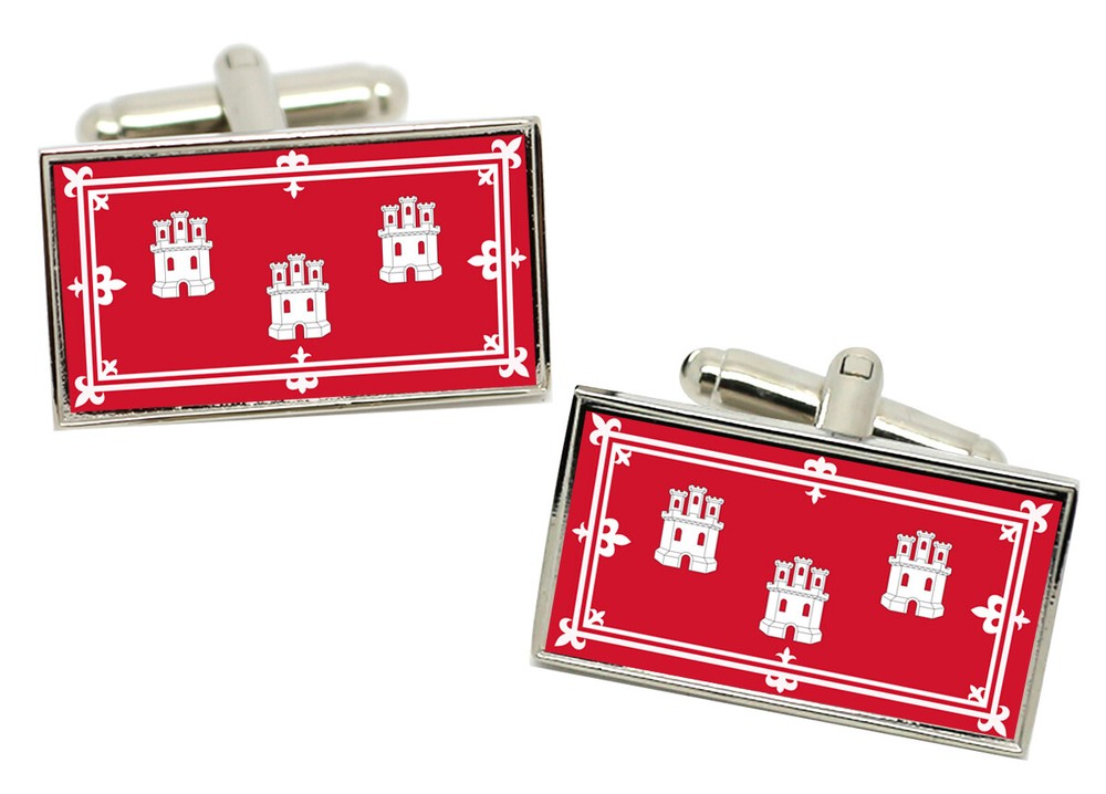 Aberdeen Flag Cufflinks in Chrome Gift box