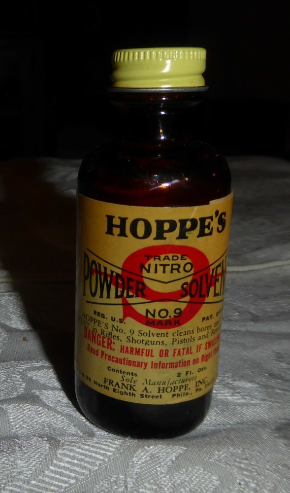 Vintage Hoppe's No 9 Powder Solvent Bottle