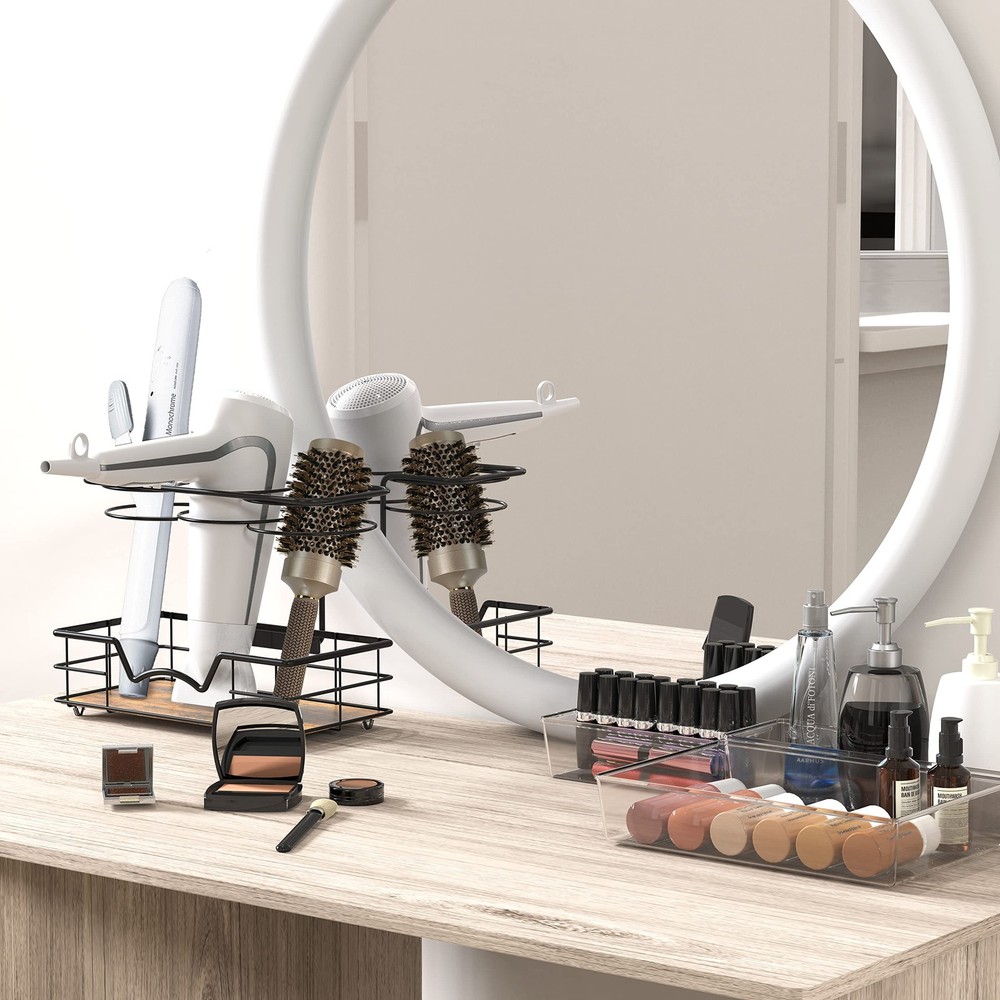 Countertop Hair Tools Organizer, Walnut