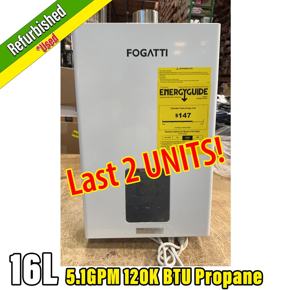 【90% NEW】Tankless Water Heater Propane Indoor Instant Hot 5.1GPM 120000 BTU