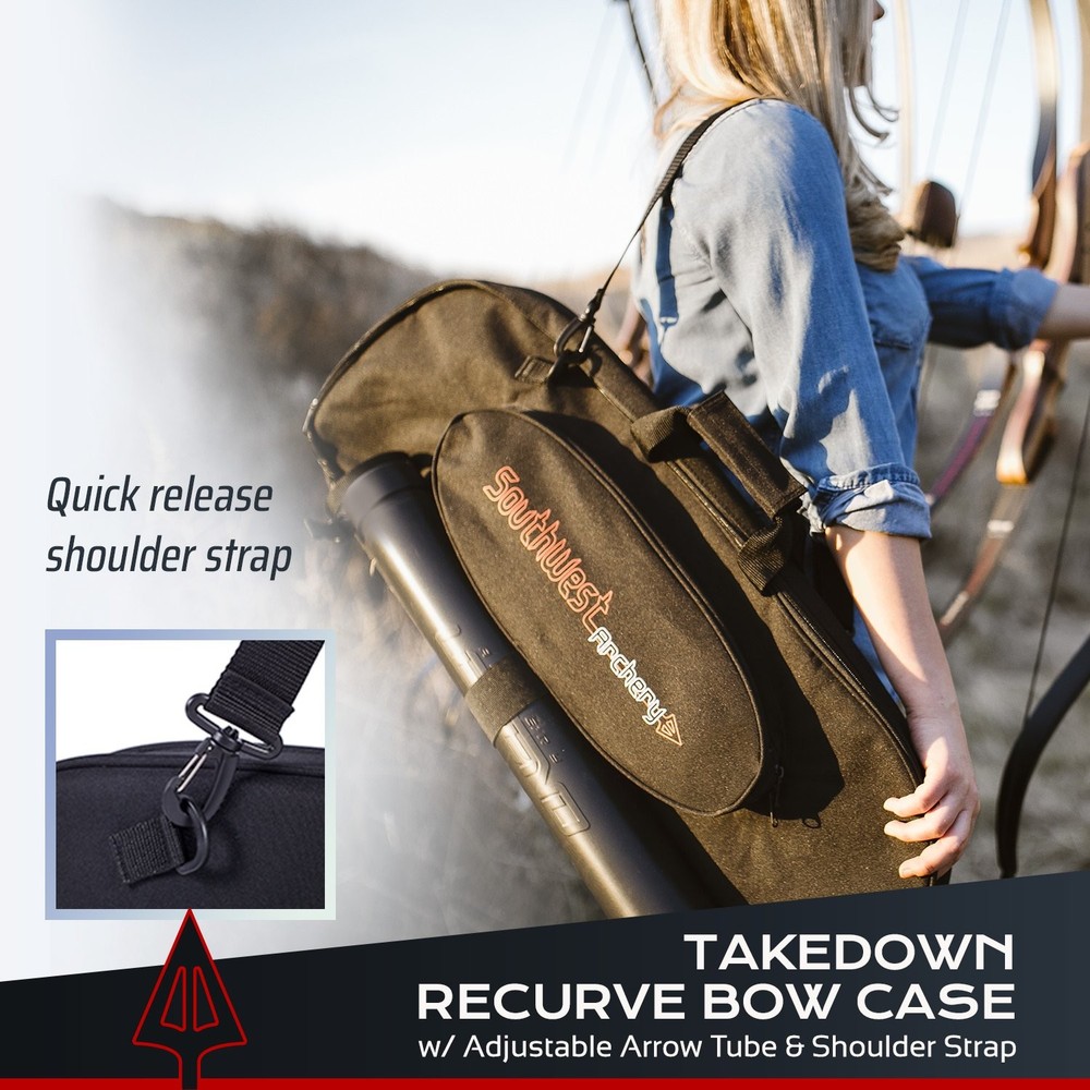 Universal Takedown Recurve Bow Case | Fully padded foam case includes adjusta...