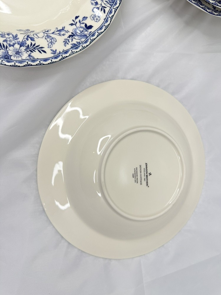 Johnson Brothers Devon Cottage Pasta Bowl Blue White
