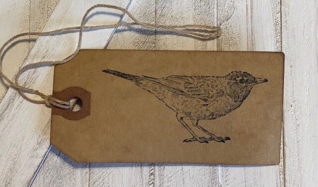 25 Medium WILDLIFE SPRING BIRD coffee stained Primitive Hang Tags gift