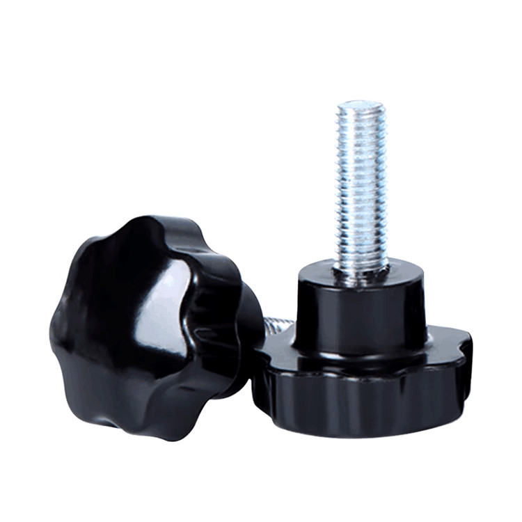 4pcs M4 M5 knob screw handle plastic head bolt thread nails 7-stars rotating