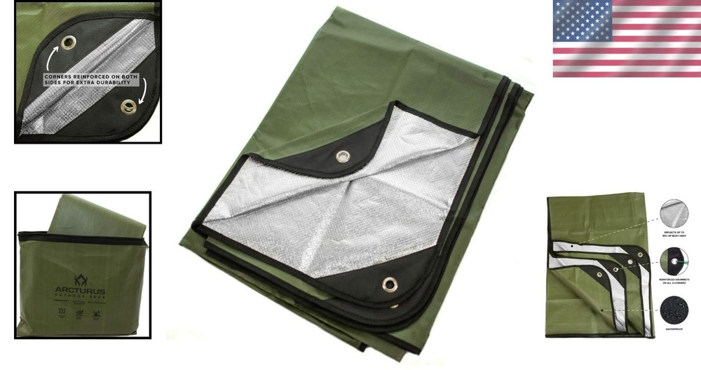 Reflective Survival Tarp - Waterproof, Windproof Blanket