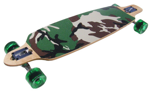 CAMO GRIP TOP With BAMBOO BOTTOM Downhill LONGBOARD Drop Through Cruiser