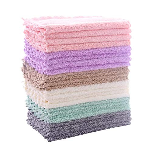 24 Pack Kitchen Dishcloths - Does Not Shed Fluff - No 7 x 9 Inch Multicolor