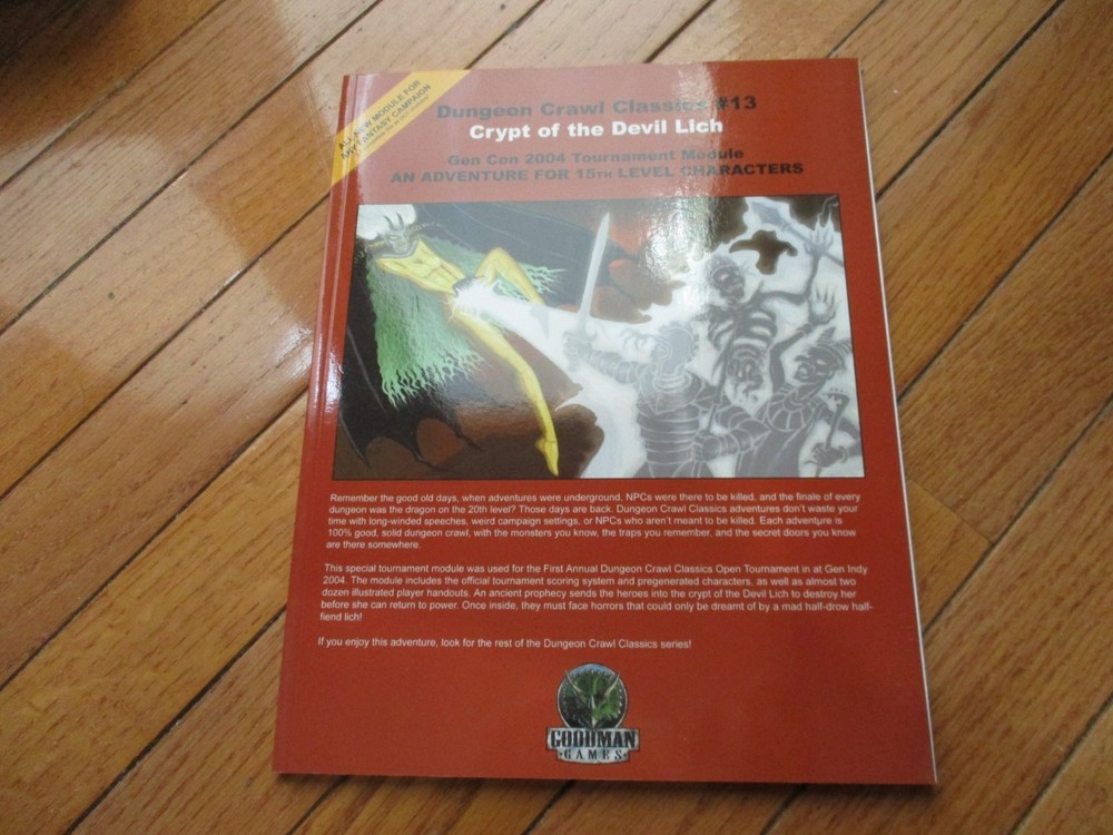 D&D D20 Dungeon Crawl Classics RPG DCC 13 Crypt of the Devil Lich